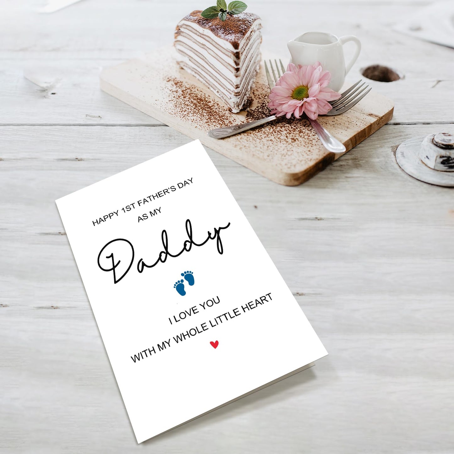 Supoeguk Cute 1st Father's Day Card from Newborn Baby, First Fathers Day Card for New Dad, Happy 1st Father's Day As My Daddy