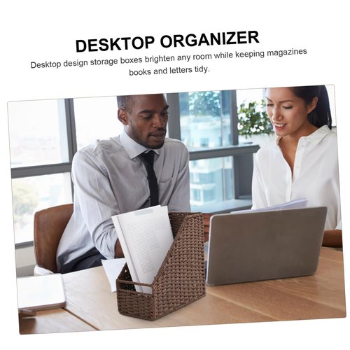 Desktop Document Organizer Simple Book Storage Rack for Mail Magazines Files Creative Vertical File Holder for Office Home Easy Identification with Notes