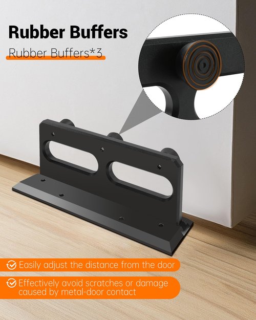 French Security Door Brace, Heavy Metal Security Lock Door Brace, with Rubber Buffer, Withstands 3000 Lbs, Prevent Entry Robbery/Thieves, Fit for Standard/Single/Double Door