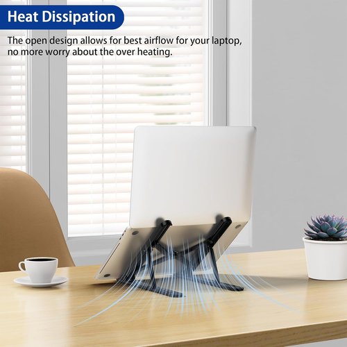 BESIGN LS01 Pro Ergonomic Laptop Stand - Adjustable Portable Riser for 10-14" Laptops | Black