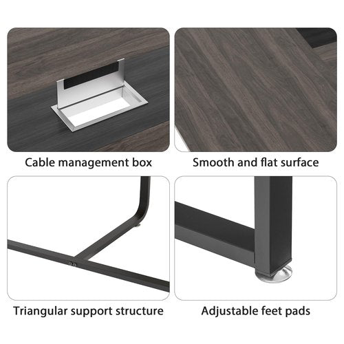 LayBurst 8FT Conference Table,94.4 L x 47.2 W x30.7 H Meeting Seminar Table with Grommet,Stability Enhancement,Large Conference Room Table for Office Meeting (Gray)