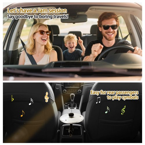 Car Cymbal Air Vent, Fun Mini Drum Cymbal For Car Vent, Quirky Gift for Drivers, Drummers & Music Lovers (Silver-1pcs)