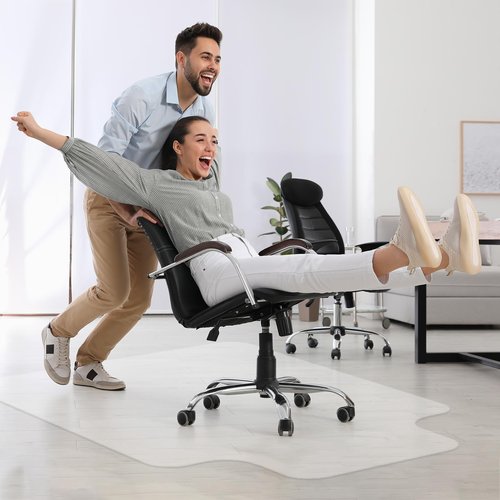 Delamu Office Chair Mat for Hardwood Floor, 36"×48" Clear Desk Chair Mat for Rolling Chairs, Computer Gaming Desk Mat, Floor Protector for Office & Home, Not for Carpet