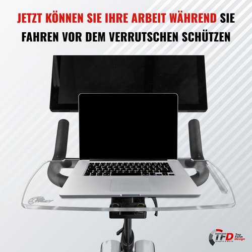 TFD The TrayV2 | Improved V2 Tray for Peloton Bike (orginals) - Work & Ride with Your Phone, Laptop, Book or Tablet (Black) (Tray V2, Acrylic Clear)
