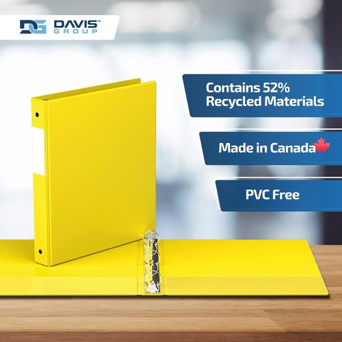 Premium Economy 6-Pack 1-Inch Round-Ring Binders - Yellow | Ideal for School & Office Use