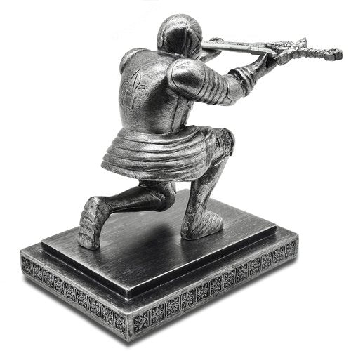 Miyolo Knight Pen Holder with a Sword Kneeling Medieval Soldier Pencil Stand Desk Organizers Fancy Cool Office Home Tabletop Decor for Men Father Husband