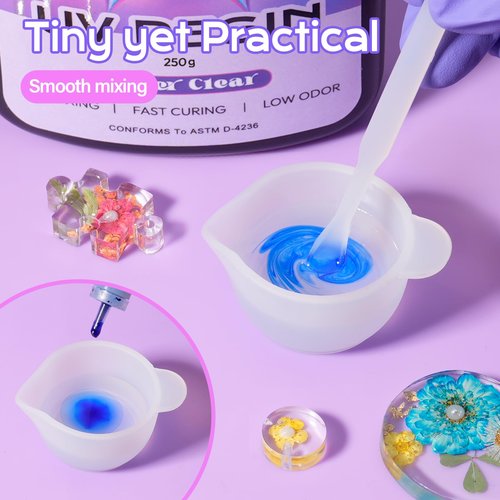 HeyClear 250g UV Resin kit -Crystal Clear, Hard Premixed UV Epoxy Resina para Manualidades Fast Curing with Silicone Molds, Mat for Beginners Jewelry Making, DIY Crafts Art, Casting Coating