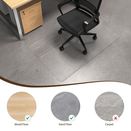 Warmstar Clear Office Chair Mat for Hardwood Floor,36"x47" Plastic Floor Mat Clear Rolling Mat for Office Chair No Curling,Heavy Duty Clear Desk Chair Mat Wood Tile Floor Mat for Office & Home