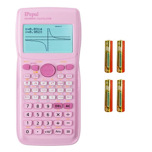 Graphing Calculator,IPepul Scientific Calculators 10 Modes /4 Graphing Functions,Desktop Math Calculator for College Students,School Supplies for Middle High School Teachers Office（Pink）