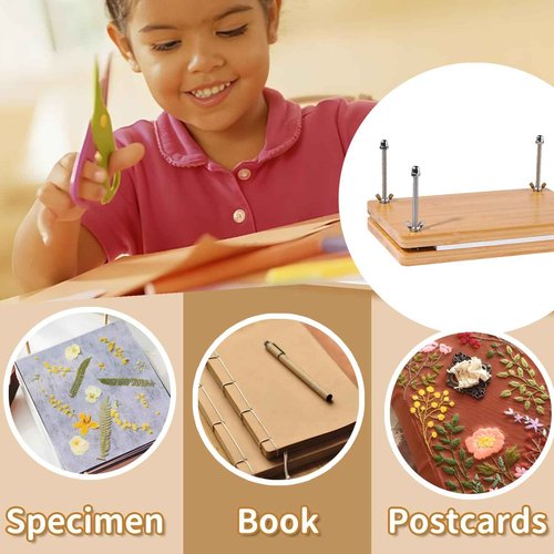 Dddzerong Book Binding Press，Wooden Press,Portable Bookbinding Supplies,Binding Clamp，Book Press Bookbinding is Easy to Assemble for Handmade Bookbinding11.7x8 inch