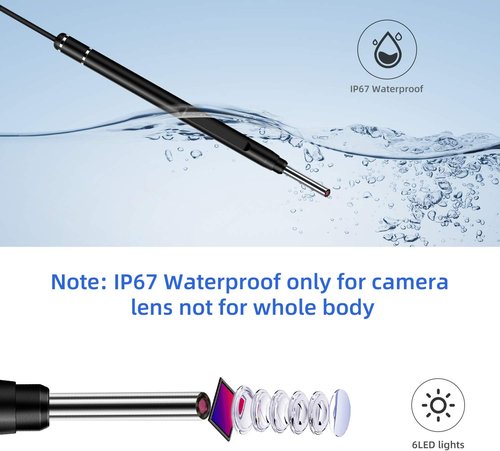 Jiusion 3.9mm Ultra-Thin USB Digital Otoscope Camera - HD 720P Visual Ear Scope with Accessories