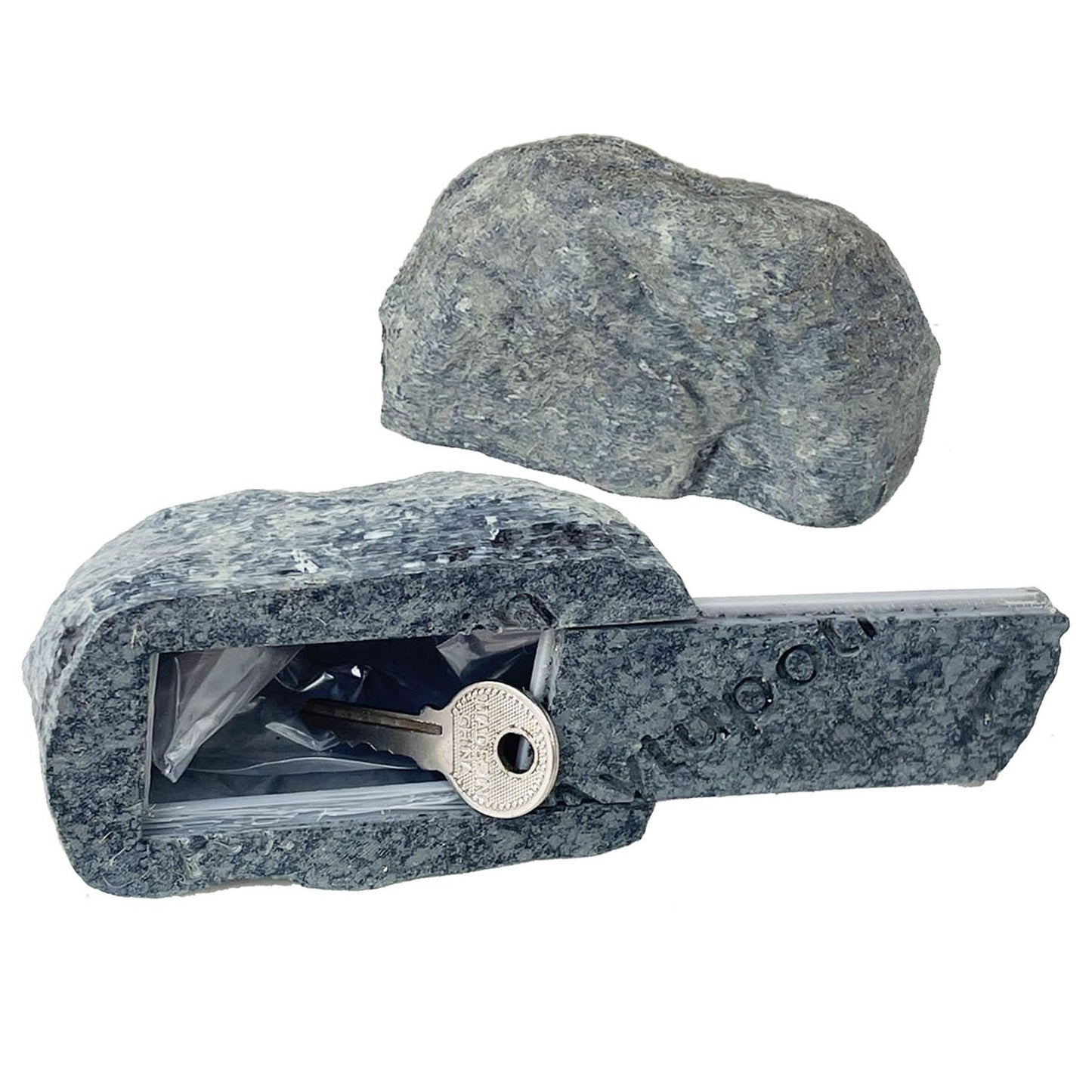 Spare Key Hider Rock - Hide a Key Outside in a Real-Looking Stone, Key Hiders Outside for Outdoor Garden or Yard (Gray)
