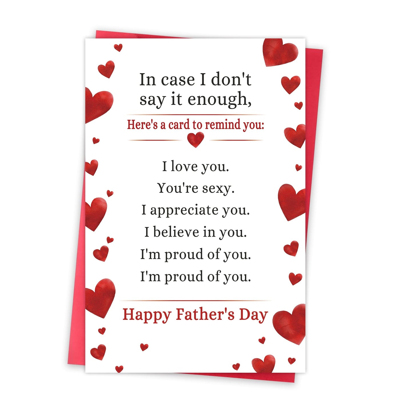 Blumon Father's Days Confession Card，Happy Fathers Day Card for Husband Boyfriend from Wife Girlfriend, Warm Father's Day Card