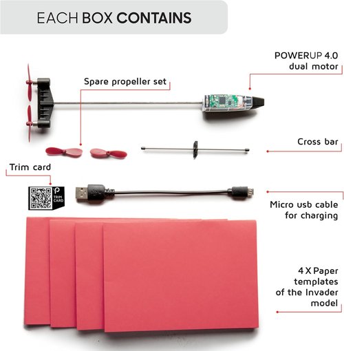 POWERUP 4.0 Smartphone Controlled Paper Airplane Kit - Easy to Fly with Autopilot & Gyro Stabilizer