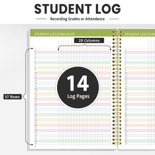 SUNEE Teacher Planner 2025-2026 Academic Year, Lite Lesson Planner Book with 7 Periods Jul 2025 - Jun 2026, 8.5"x11" Daily Weekly and Monthly Organizers, Plan Book with Pocket Folder, Color Tabs,Black