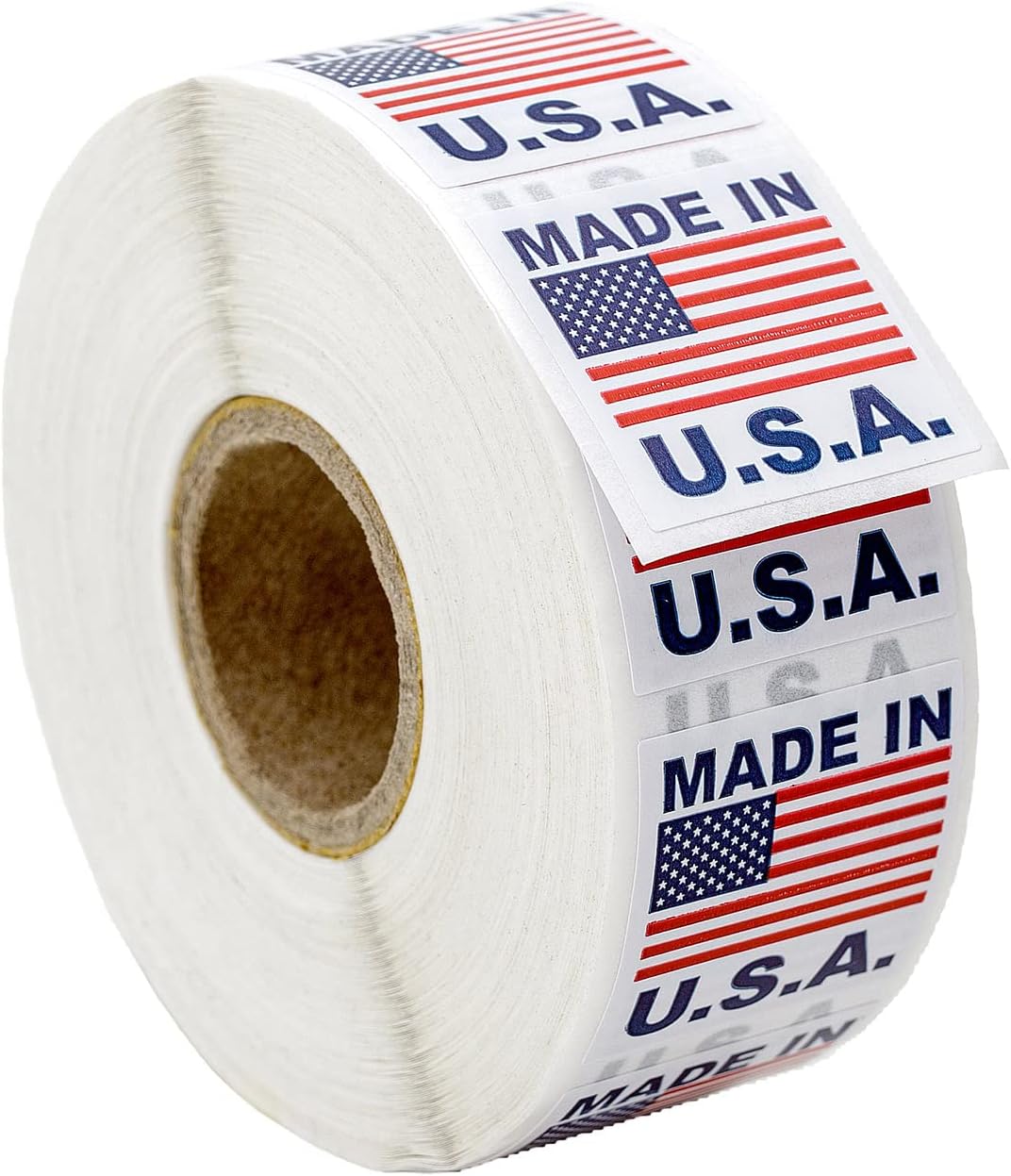 USA Made Pre-Printed Labels - Permanent Adhesive Stickers | 1" x 1" | 20 Rolls, 1,000 Labels Each