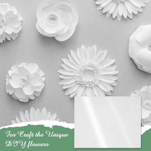 Jutom 500 Sheets Shimmer Cardstocks 8.5 x 11 Inch Pearl White Metallic Paper 80lb 230gsm Double Sided Printer Paper for Wedding Birthday Craft Certificate DIY Card Making