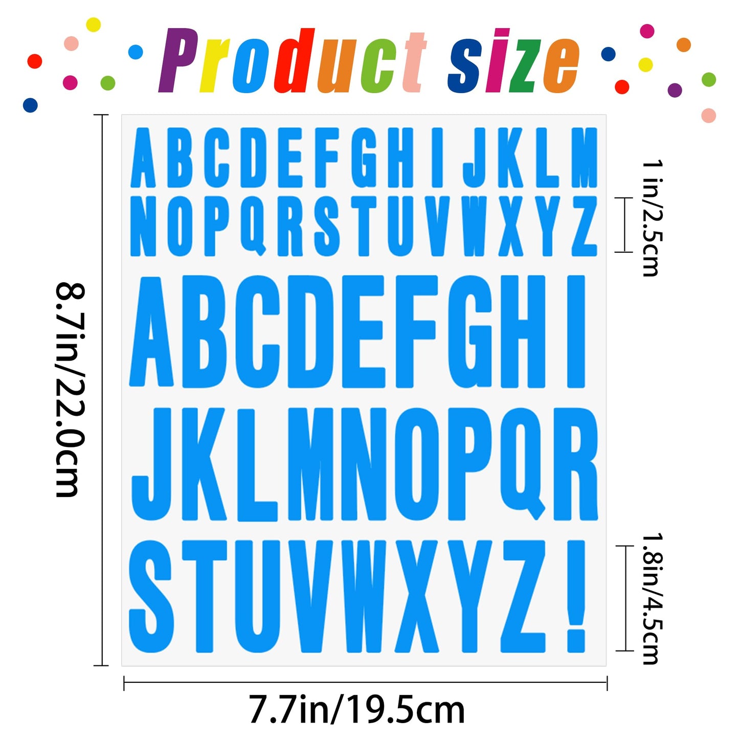 24 Sheets Letter Stickers 1272 Pcs Alphabet Sticker,1inch 2inch Self Adhesive Vinyl Letter Stickers Aesthetic Waterproof Decals for Scrapbooking,Water Bottles,Cup,Poster,Bulletin Board (Multicolor)