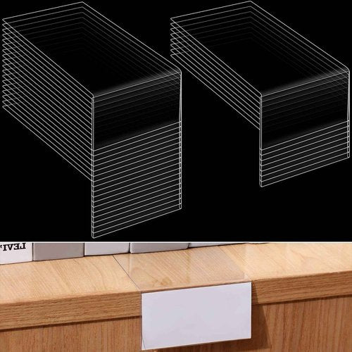 Containlol 100 Pieces Moveable Shelf Label Holders Clear Shelf Moveable Bookshelf Label Divider Library Shelf Markers for Library Office Classroom Book Shelves (6.5 x 3 x 1.57 Inch)