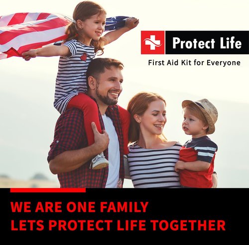 Protect Life First Aid Kit - Comprehensive Emergency Medical Supplies for Office & School | 200 Pieces