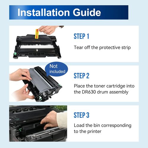 InkNI Compatible Drum Replacement - Black Drum for Brother DR630 | 2-Pack for HL-L2300D, MFC-L2700DW