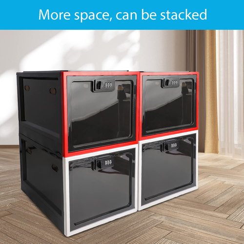 Habit Control Medicine Lock Box with Combination Lock, Large Medication Lock Box with Code, Locked Refrigerator Box for Food, Snack, Tablet Storage Locker, Cell Phone Jail Classroom, Family (Black)