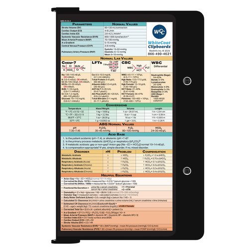 Whitecoat MedInfo Clipboard Medical Edition Black
