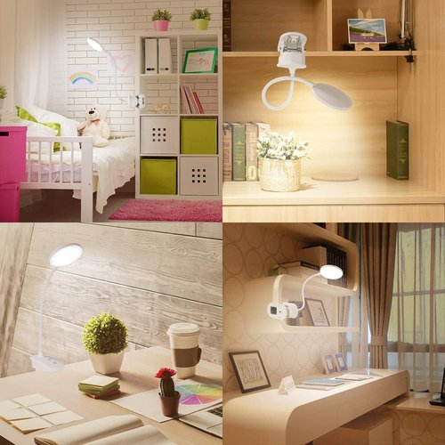 Miady Clip-On Reading Lamp - Battery Powered with 3 Brightness Levels | USB Rechargeable, 2-Pack