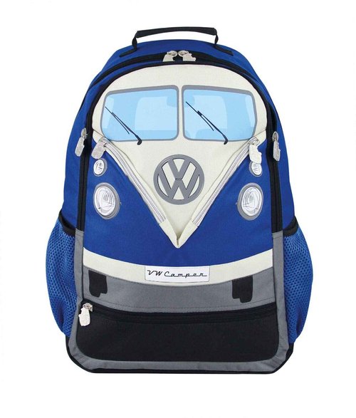 BRISA VW Collection - Volkswagen Hiking Laptop University Backpack in T1 Bus Campervan Design (30 L/7.9 gal/Large/Blue)