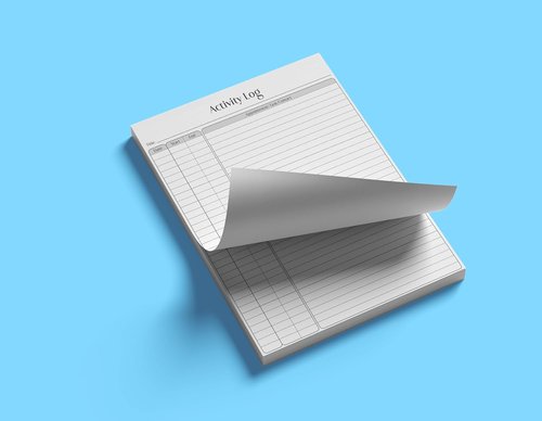 Better Office Products Activity Log Notepad - 8.5" x 11" Daily Planner with 50 Sheets for Productivity Tracking