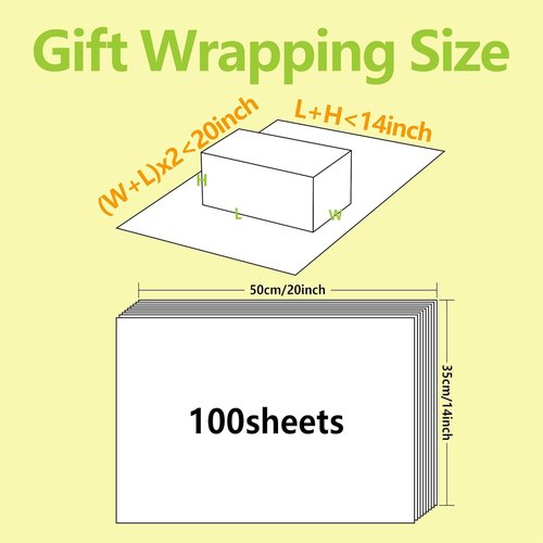 Bobobag White Tissue Paper - 100 Sheets, 20" X 14" | Recyclable Gift Wrapping for Holidays & Crafts