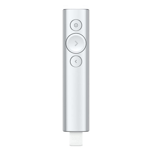 Logitech Spotlight Presentation Remote - Universal Wireless Presentation Clicker with Laser Pointer, Advanced Digital Highlighting, Bluetooth, 30 m Range and Quick Charging - Silver