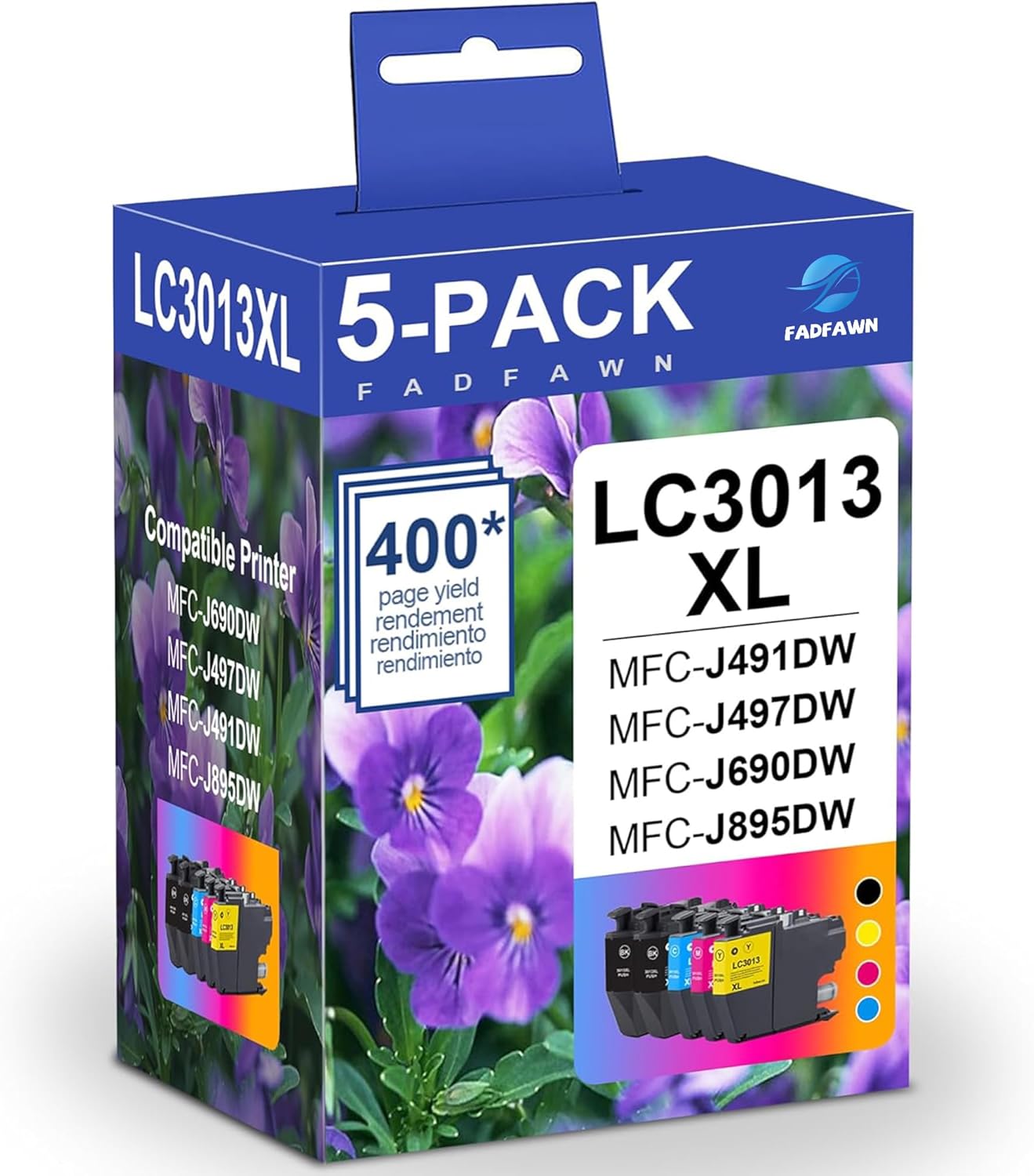 Brother LC3013XL Ink Cartridges - High Yield 5-Pack (2 Black, 1 Cyan, 1 Magenta, 1 Yellow) for MFC Printers