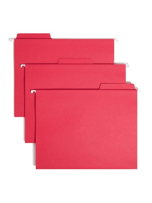 Smead FasTab Hanging File Folder Letter Size, Blue 20 per Box and Red 20 per Box
