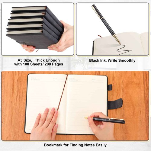 Kosiz 20 Pcs/10 Sets Employee Appreciation Gifts Bulk A5 Leather Notebook and Pen Inspirational Journal with Pen for Christmas Corporate Gifts Coworker Nurse Teacher(Black,May You Be Proud)