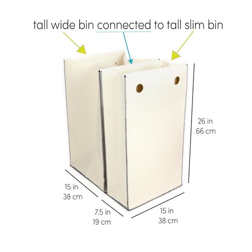 Three by Three Felt-Like-It Connectable Bin SOFT WHITE, 15 x 15 x 26