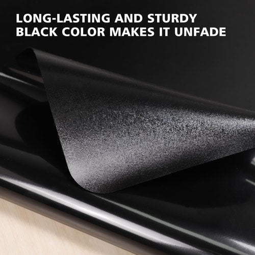 Vinyl Floor Mat for Home, Black Waterproof Area Mat for Under Dining Room Table, Sturdy Plastic Rug Protector for Kitchen, Living Room, Yard, Garage, Large Baby Play Mat (8'×10')