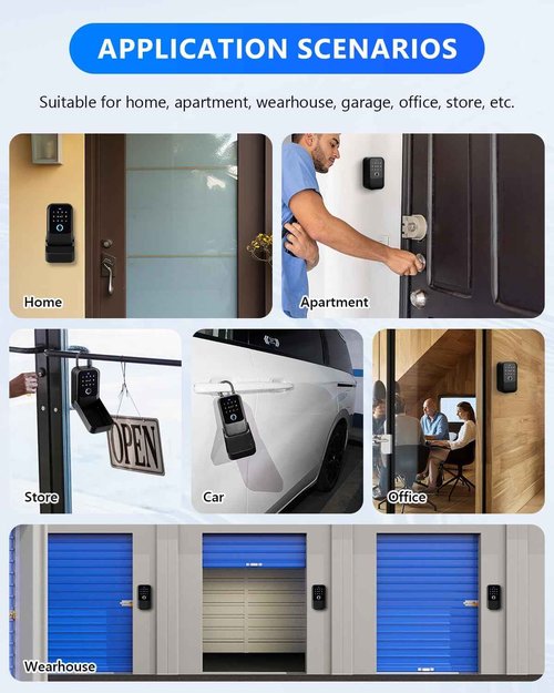 [New]Smart Lock Box,CATCHFACE Wireless Smart Key Lockbox Electronic LockBox Key Lock Box App Control,Share eKey,Wall Mount & Door Handle,Home/Office/Warehouse/Realtor