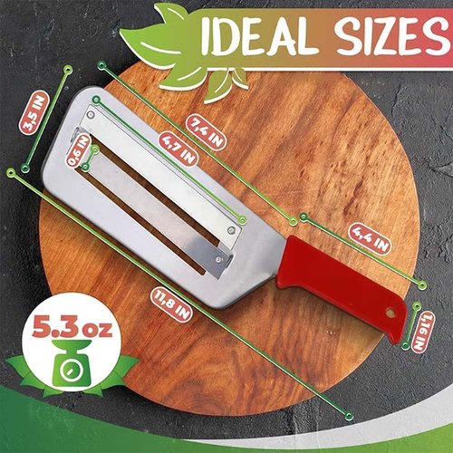 Stainless Steel Shredder Knife, 6 colors Stainless Steel Dual Blade Julienne Cutter, Cabbage Shredder for Coleslaw, Dual Blade Julienne Cutter for Slicing, Grating & Shredding (White)