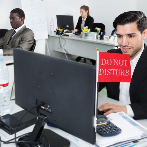 SmoothNovelty 6 Pack Double Sided Do Not Disturb Desk Sign Flag Office Privacy Signal with Clip Do Not Disturb Desk Sign for Office Cubicles, Workspaces