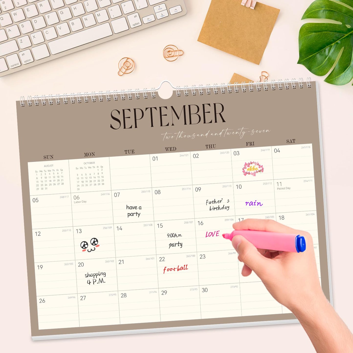 GuassLee Desk Calendar 2026-2027, 19-Month Hanging Desk/Wall Calendar From 2026 Jun-2027 Dec., 14" X 11" Monthly Planner With Thick Paper Spiral Bound For Office Home School Organizing & Planning