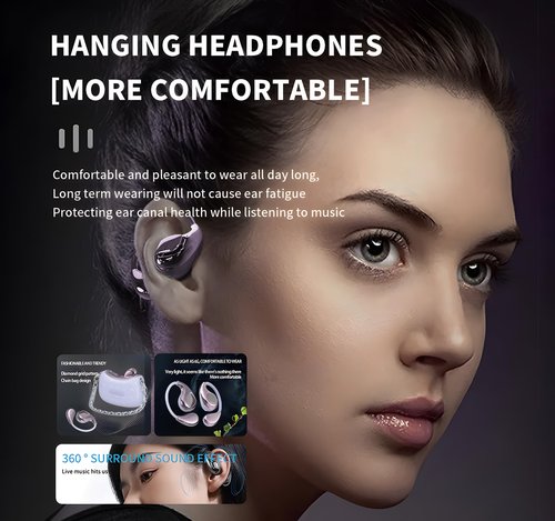 AI Language Translator Earbuds, 139 Languages Handbag Translation Earbuds Real Time for iOS & Android with Cleaning Pen, BT 5.4 Fashionable OWS Translation Headphones for Travel Business, Purple