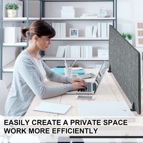 Colarr Sound Proof Dividers with Clamp 16 x 47 '' Mounted Desk Divider Privacy Panel Acoustic Absorbing Desk Partition Privacy Boards for Office Desktop Accessories Reduce Distractions