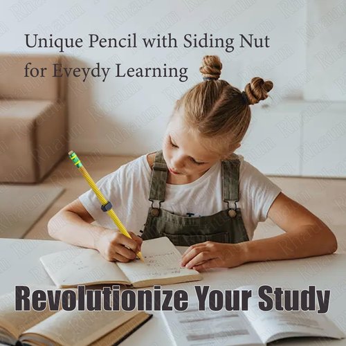 Rhaum Threaded Fidget Pencil, Threaded Pencils for ADHD, Twist and Write Weighted Wooden Pencil Fidgets, Textured Sensory Pen-cil Sleeve, Office Gadgets, Autism Learning Materials, Spin Pen(3pcs)