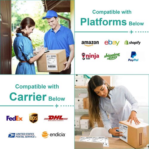 MFLABEL Half Sheet Shipping Labels - 1000 Sheets (2000 Labels) 8.5" x 5.5" Self-Adhesive Address Labels for Laser & Inkjet Printers, Packaging Labels for Shipping Includes Free Fragile Stickers