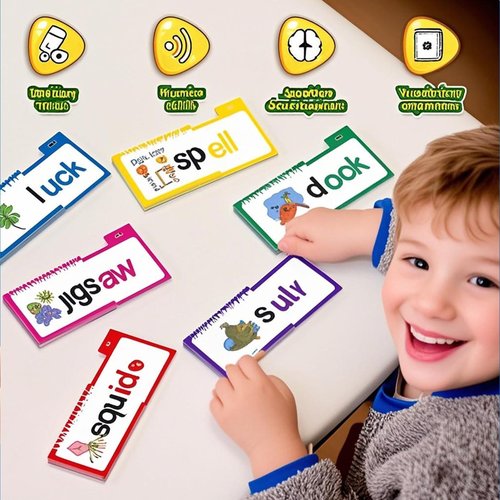 30 Read and Rhyme Flip Books, Word Family Build Book, Word Families & Learn to Read Phonics Flash Cards -ABC Vocabulary Flash Cards,Kindergarten Sight Words Flash Card