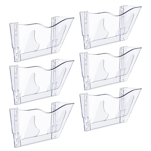 samstar 6 Pack Clear Acrylic Wall File Holder,Wall Mount File Organizer Hanging Wall Pocket Mail Magazines Organizers for Office/Home…