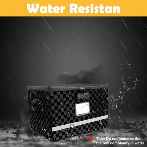 ZHSX File Box with Lock,Waterproof Anti-Theft Important Document Organizer, Collapsible File Organizer with Handle, Portable Home Office Storage Cabinet for Hanging Letter/Legal Folder