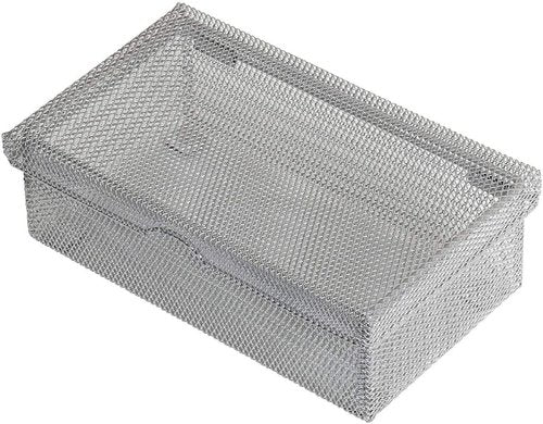 Ybm Home Silver Hinged Mesh Pencil, Markers, Pens Storage Box, School Supply Holder Office Desktop Organizer 2307 (1)