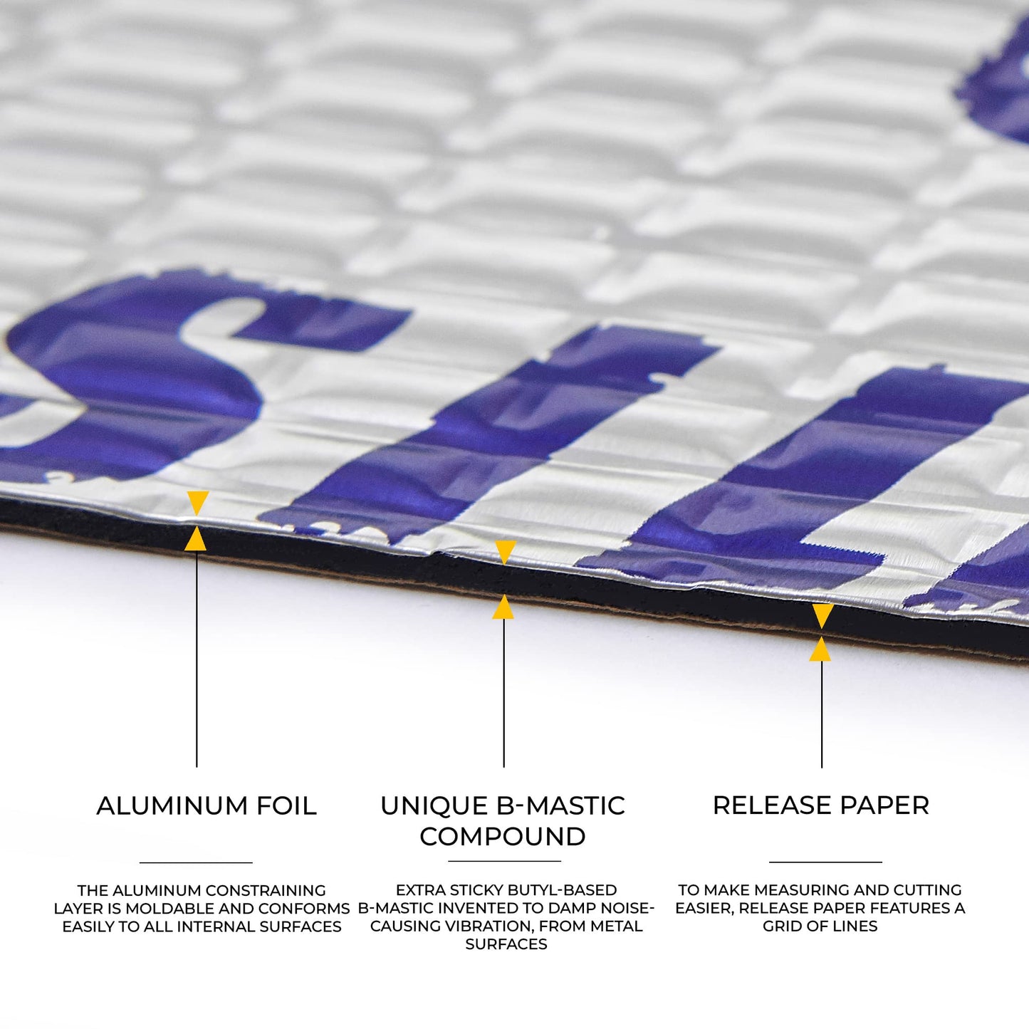 Siless 50 mil (1.3mm) 52 sqft Car Sound Deadening mat - Butyl Automotive Sound Deadener - Noise Insulation and Vibration Dampening Material ( 52 sqft)